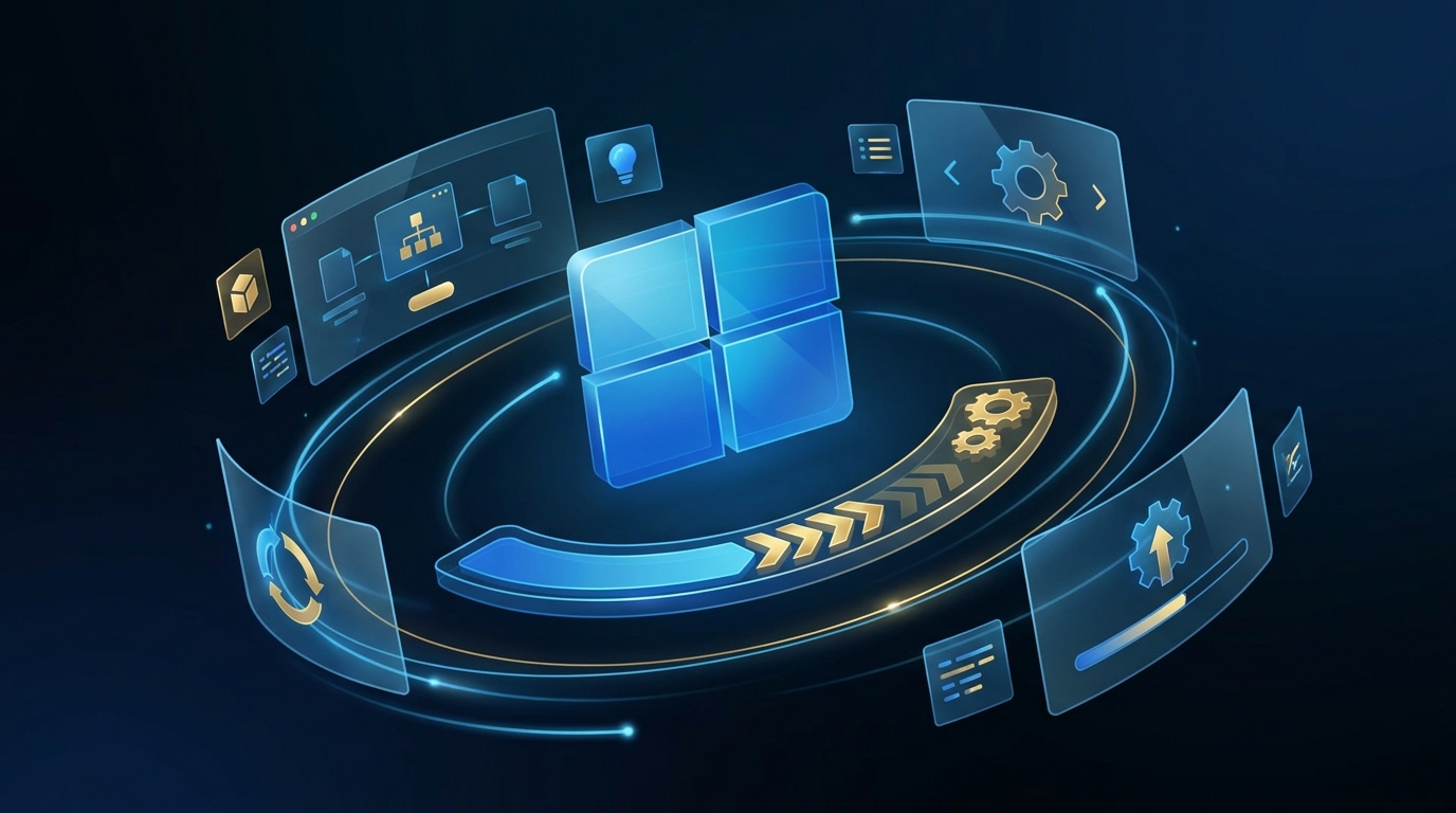 Windows és szoftverek körül forogó technológiai ikon a SoftDirect webáruházhoz.