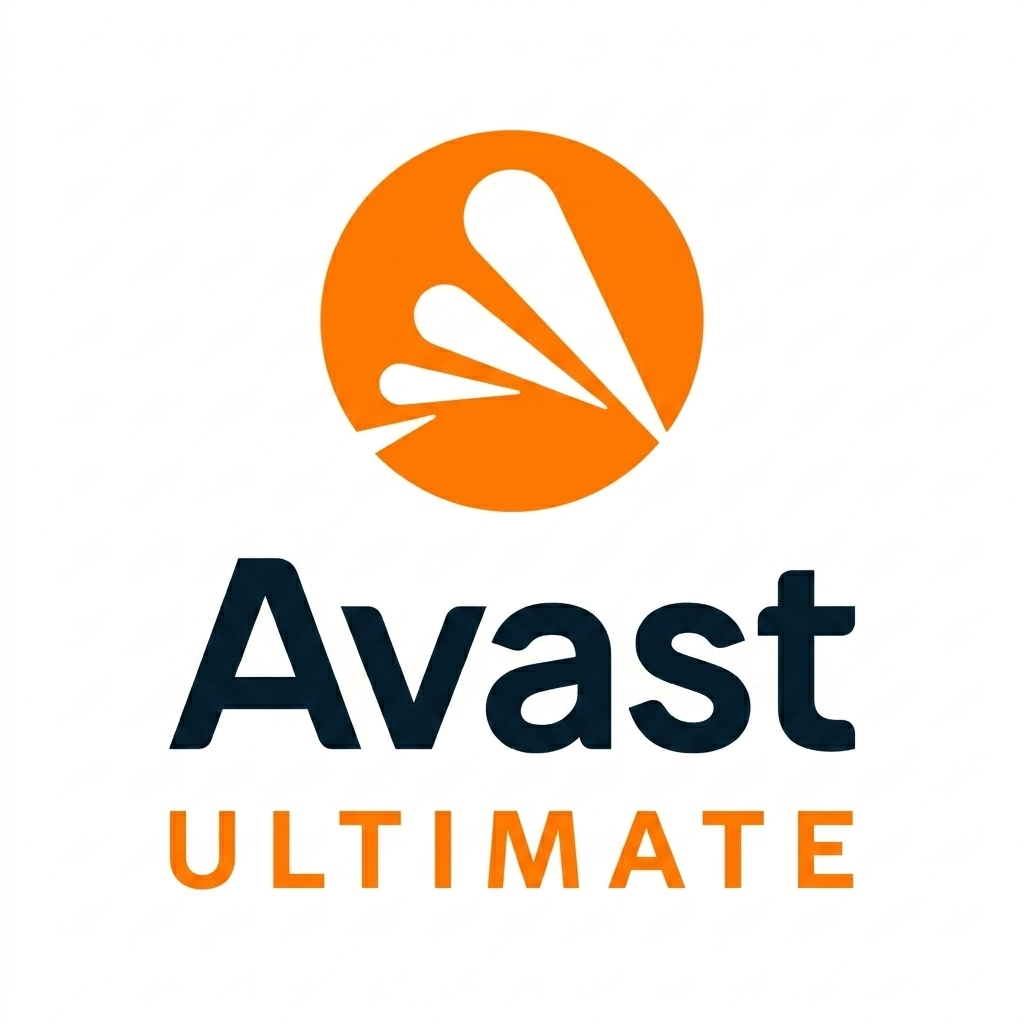 Avast Ultimate Avast Ultimate antivírus szoftver logója - narancssárga körben fehér papírsárkány ikon