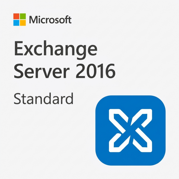 Microsoft Exchange Server 2016 Standard szoftver logója és termékneve.