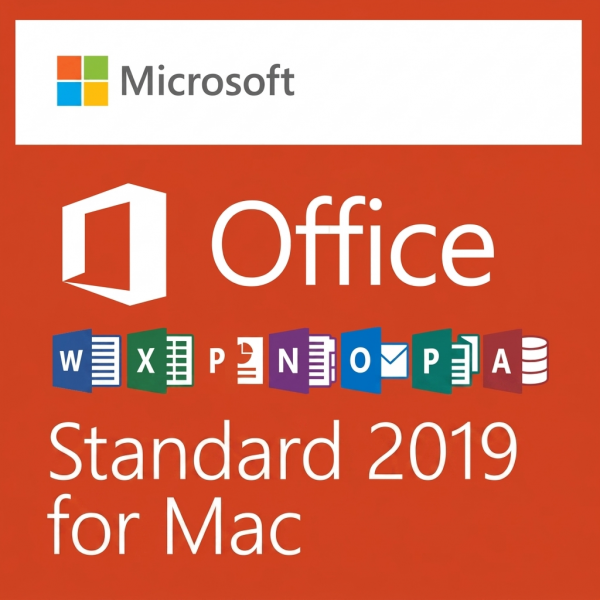 Microsoft Office Standard 2019 for Mac szoftver csomagja az Office alkalmazásokkal.