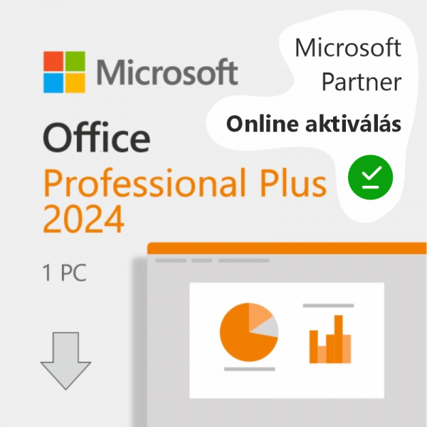 Microsoft Office Professional Plus 2024 szoftver licenc 1 PC-re, online aktiválással, Microsoft Partner által értékesítve.