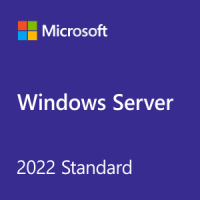 Microsoft Windows Server 2022 Standard logó és termékcím kék háttéren