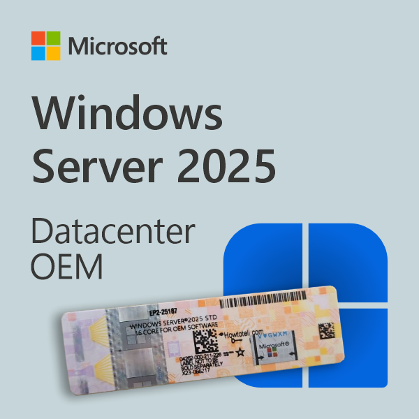 Windows Server 2025 Datacenter OEM licenc Microsoft szoftverrel és aktiválási kulccsal.